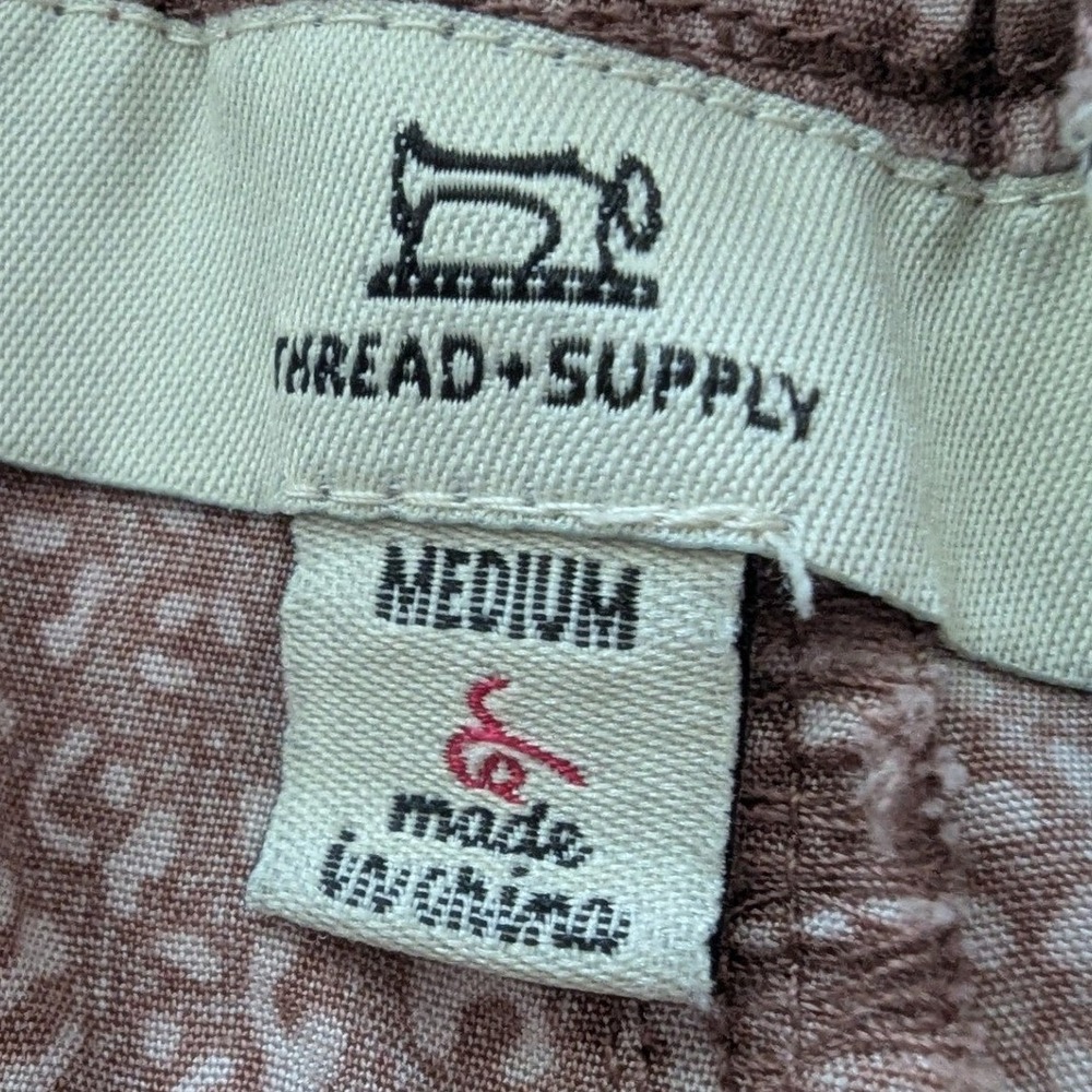 Thread & Supply Paperbag Shorts Mauve Animal Print Sz M Pastel Lightweight - Picture 5 of 6